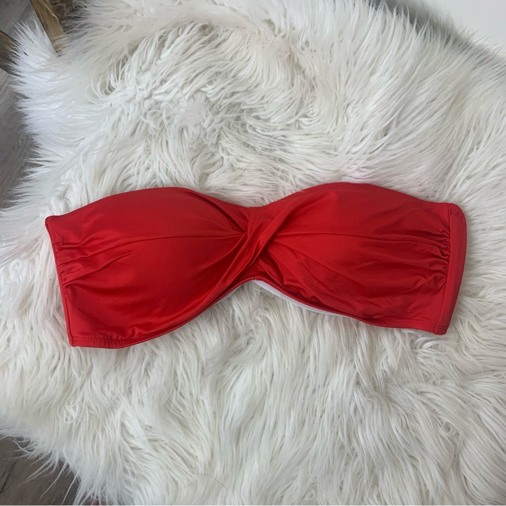 Xhileration Red Strapless Bikini Top